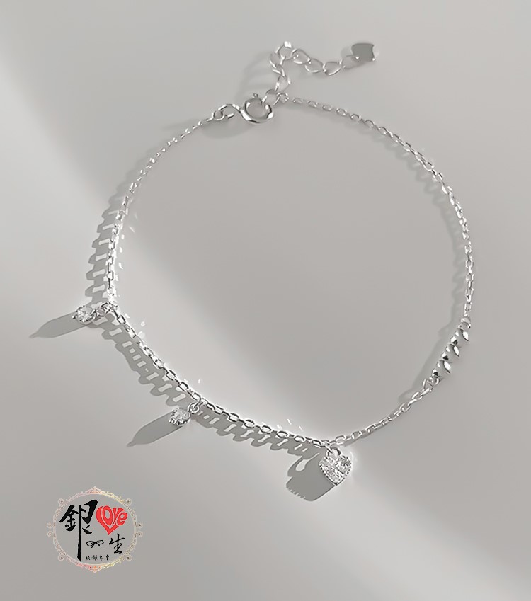 s925純銀手鍊 簡約亮面 愛心造型手鍊