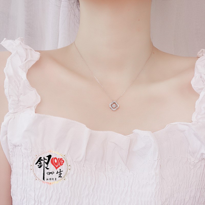 s925純銀項鍊 璀璨躍動幸運草 項鍊