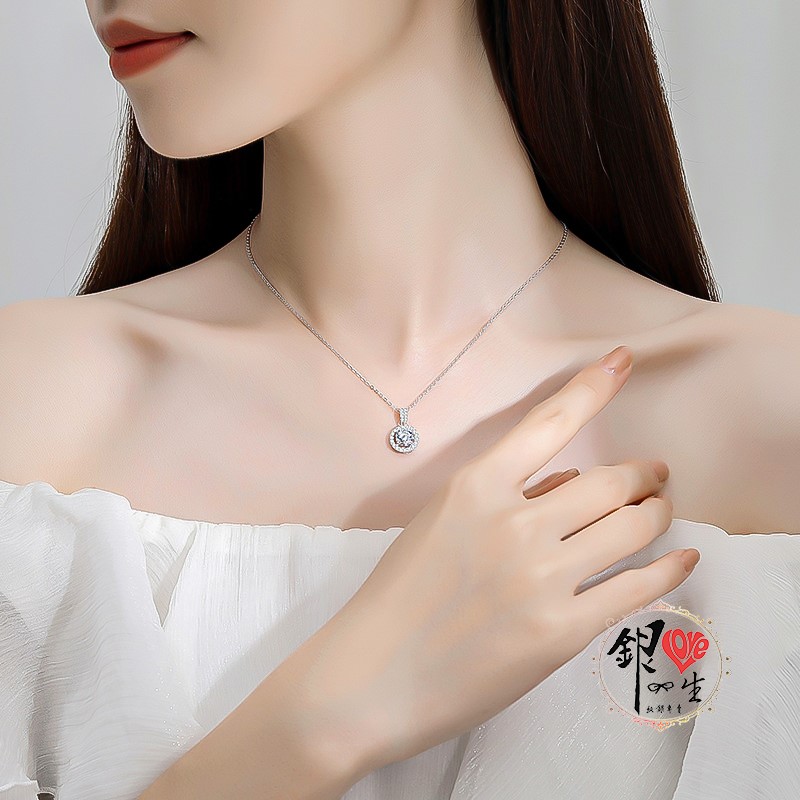 s925純銀項鍊 璀璨躍動滿鑽圓圈項鍊