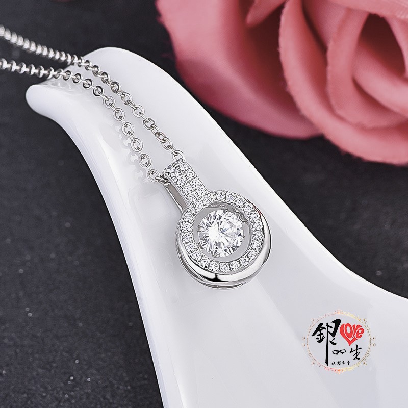 s925純銀項鍊 璀璨躍動滿鑽圓圈項鍊