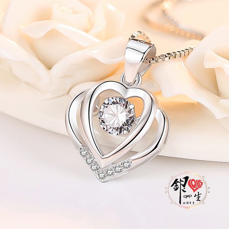 s925純銀項鍊 璀璨躍動心心相印項鍊