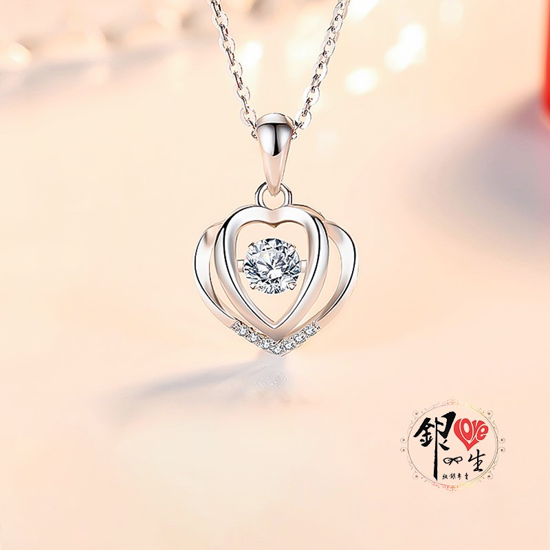 s925純銀項鍊 璀璨躍動心心相印項鍊