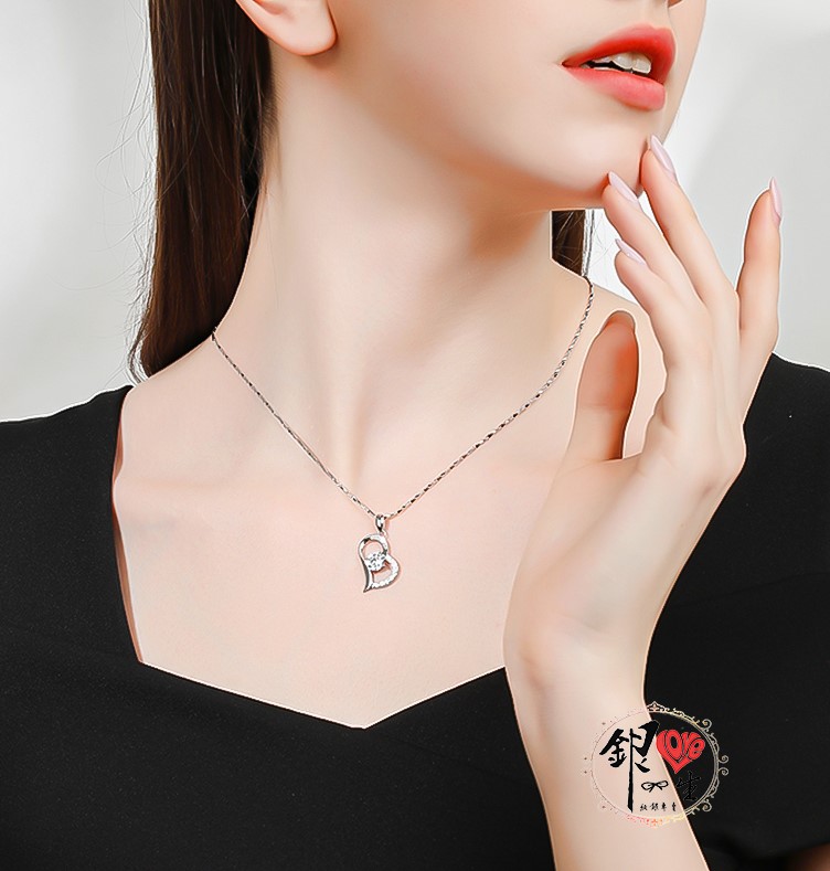  s925純銀項鍊 璀璨躍動愛心造型項鍊