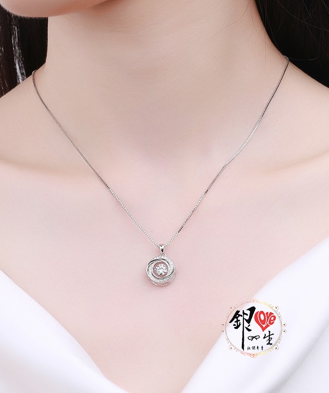  s925純銀項鍊 璀璨躍動  圓滿滿鑽項鍊