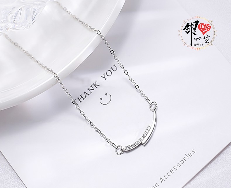 s925純銀項鍊  精緻迷你微笑項鍊