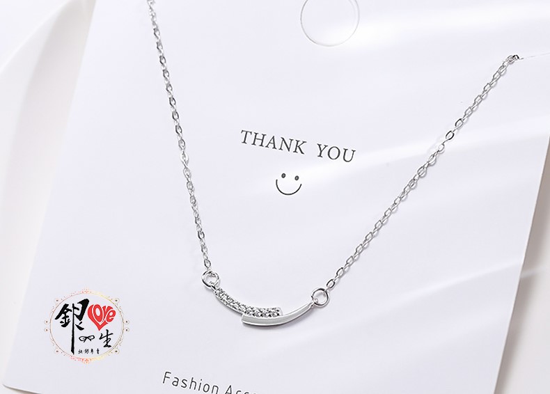 s925純銀項鍊  精緻迷你微笑項鍊