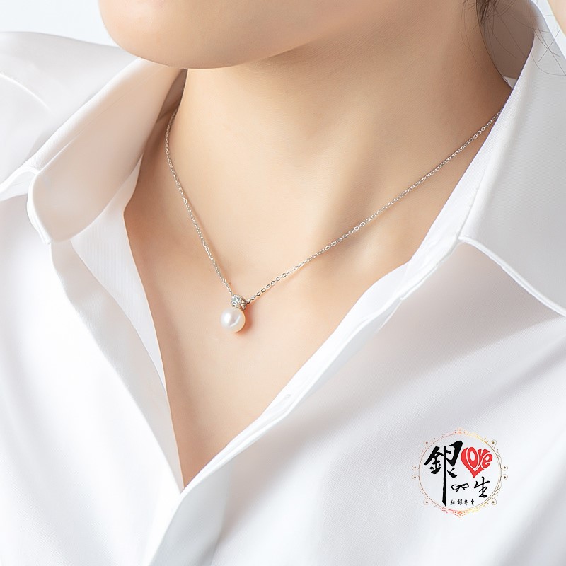 s925純銀項鍊  天然珍珠簡約項鍊