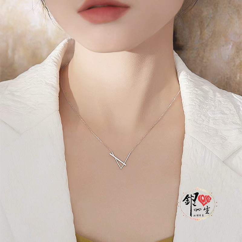 s925純銀項鍊  V造型鎖骨鍊