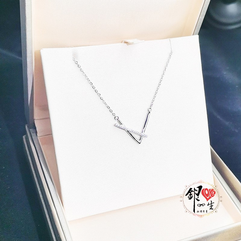 s925純銀項鍊  V造型鎖骨鍊