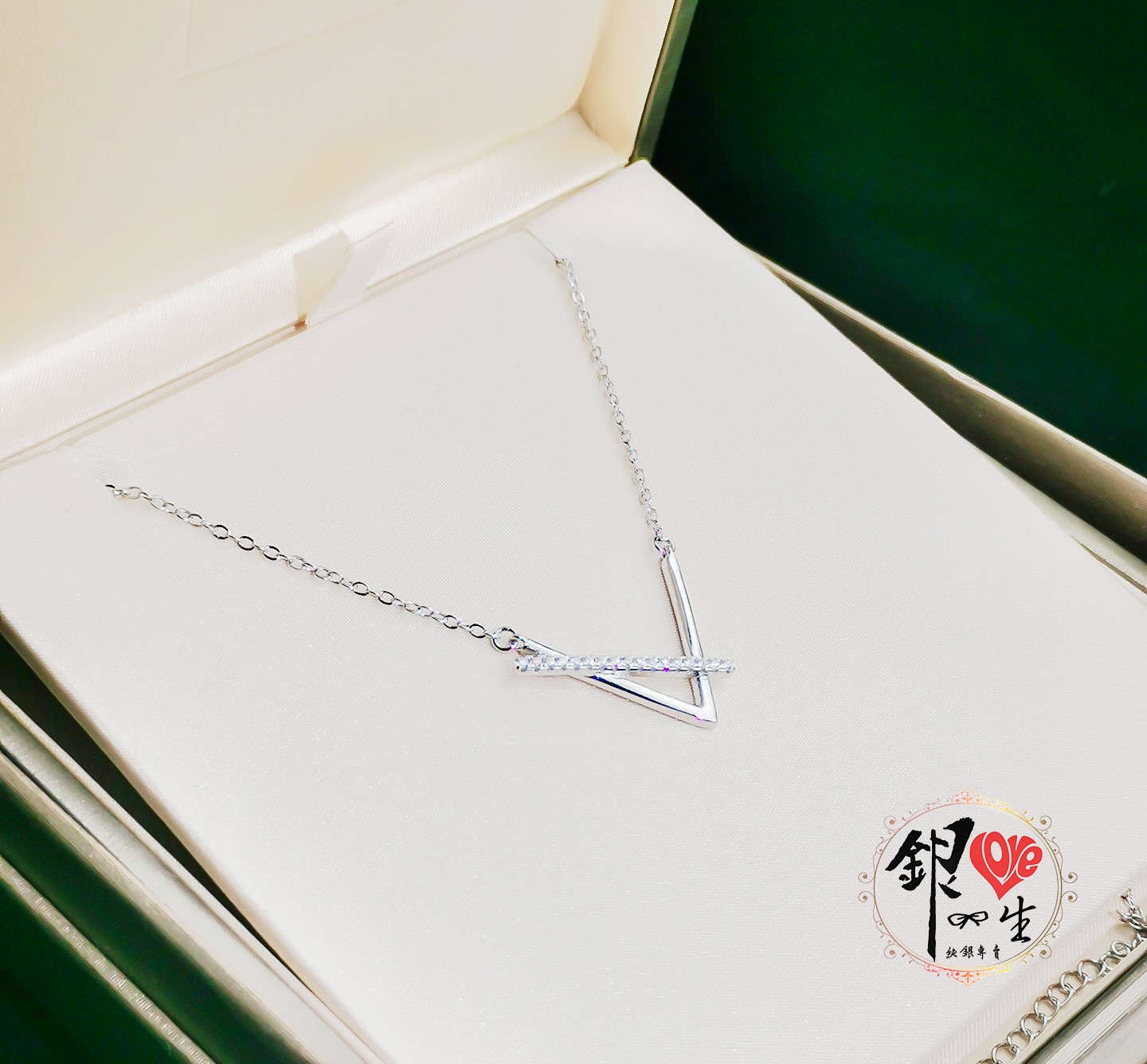 s925純銀項鍊  V造型鎖骨鍊