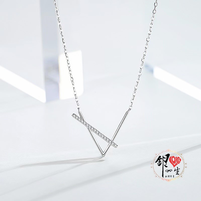 s925純銀項鍊  V造型鎖骨鍊