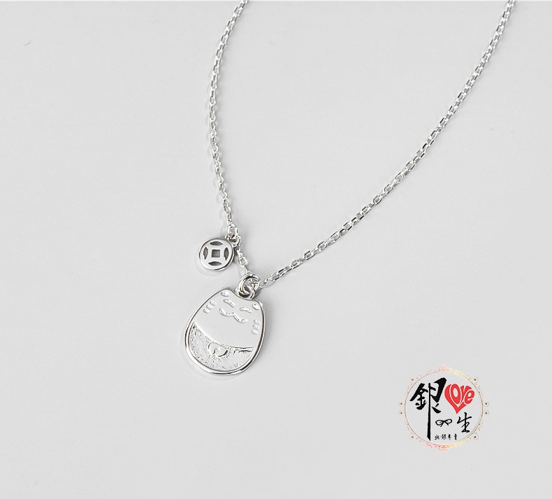 s925純銀項鍊  可愛招財貓項鍊