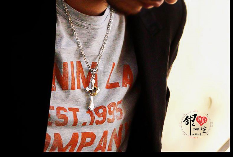 s925純銀項鍊  個性圓環十字架 項鍊