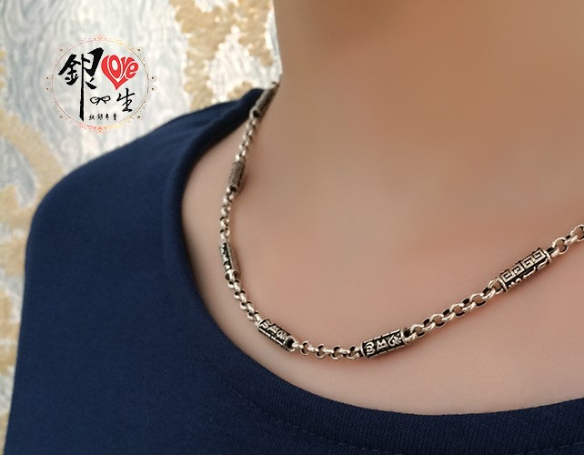 s925純銀項鍊  轉經筒－六字箴言  項鍊 