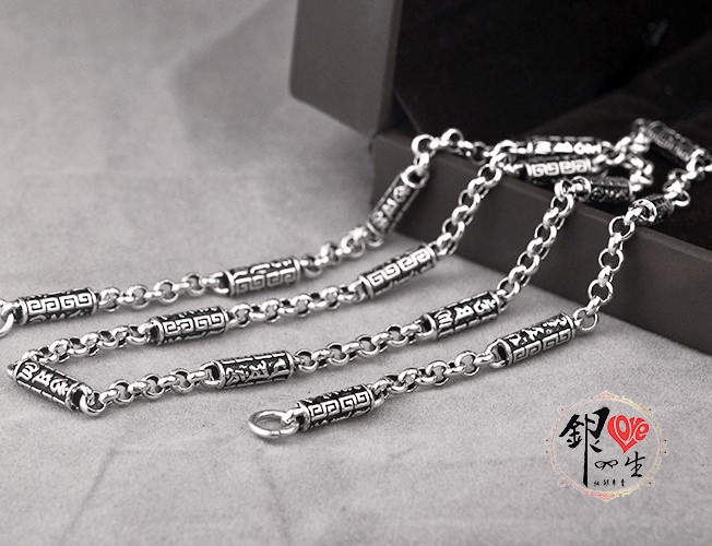 s925純銀項鍊  轉經筒－六字箴言  項鍊 