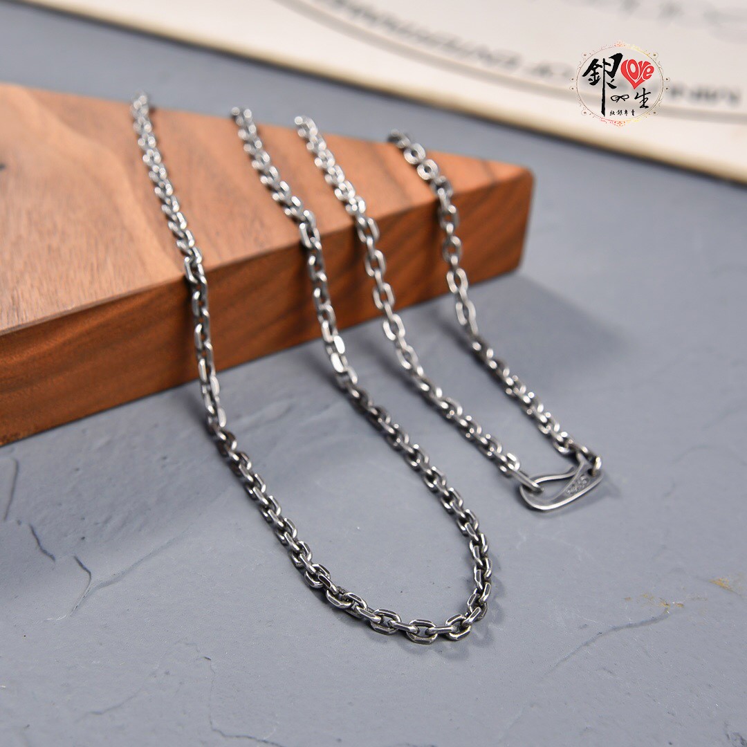 s925純銀 男性項鍊－太角項鍊