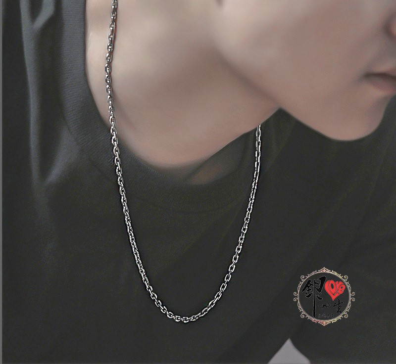 s925純銀 男性項鍊－太角項鍊