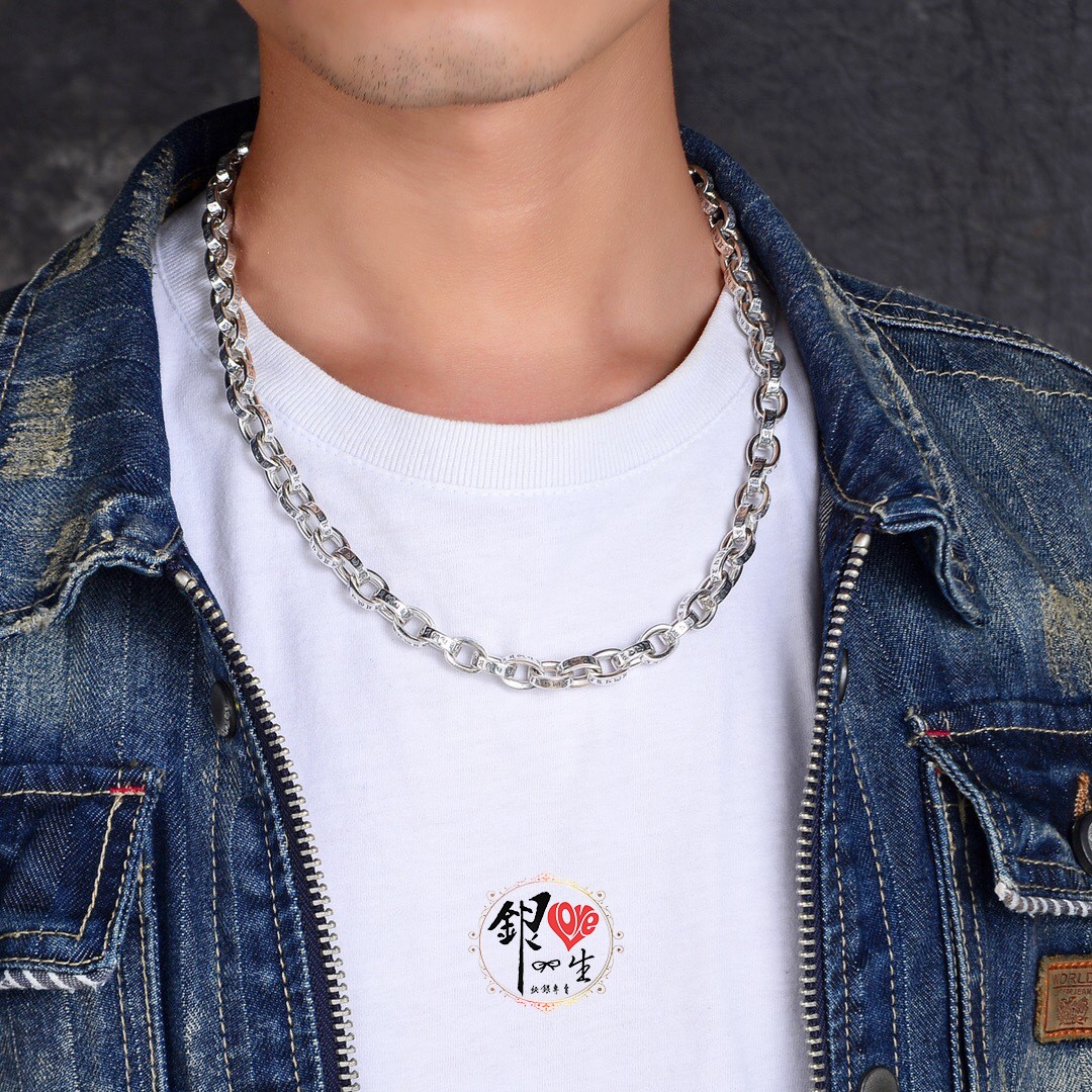 s925純銀項鍊  復古六字箴言 個性項鍊