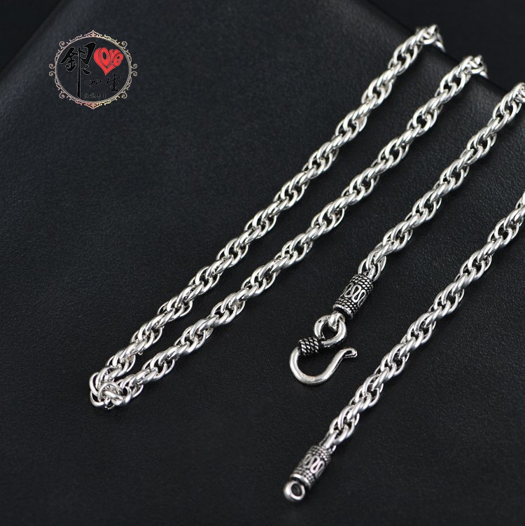 s925純銀 男性項鍊－水波項鍊