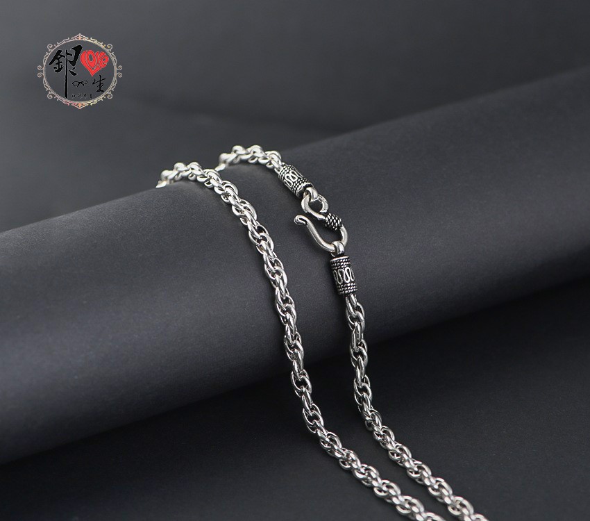 s925純銀 男性項鍊－水波項鍊