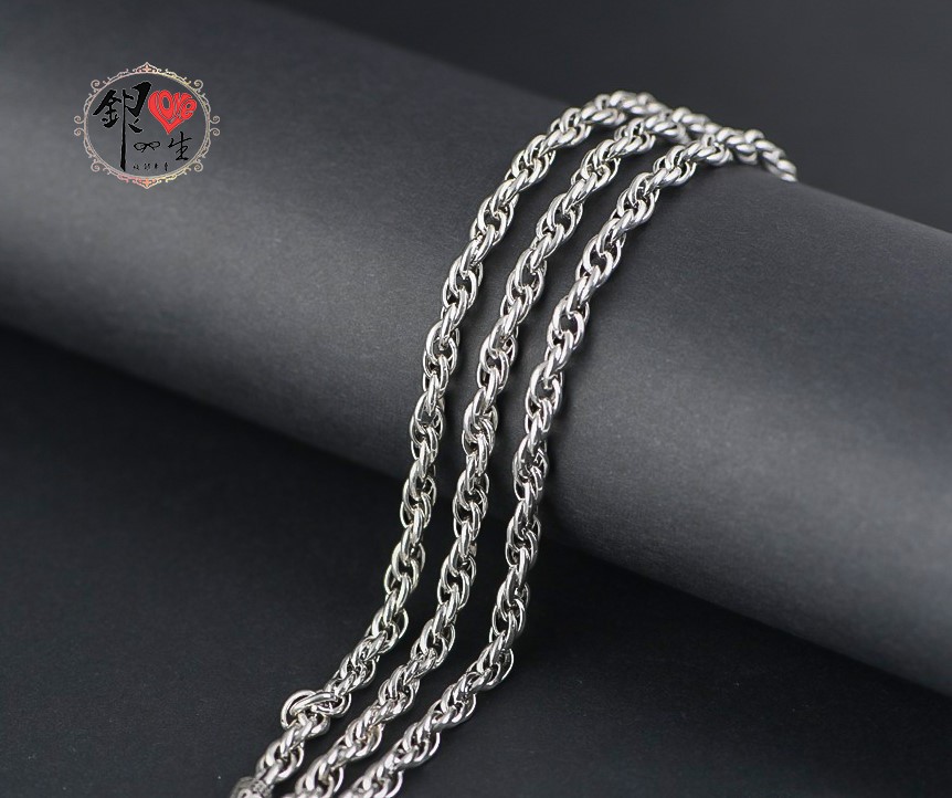 s925純銀 男性項鍊－水波項鍊