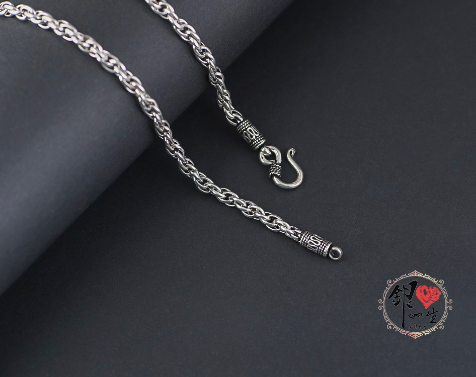 s925純銀 男性項鍊－水波項鍊