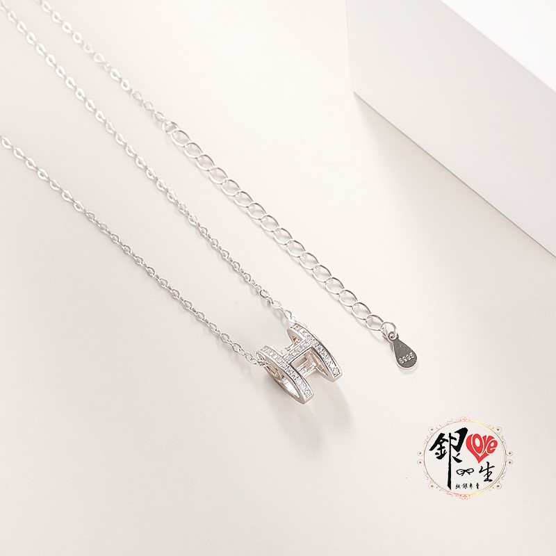s925純銀項鍊  H造型時尚字母項鍊