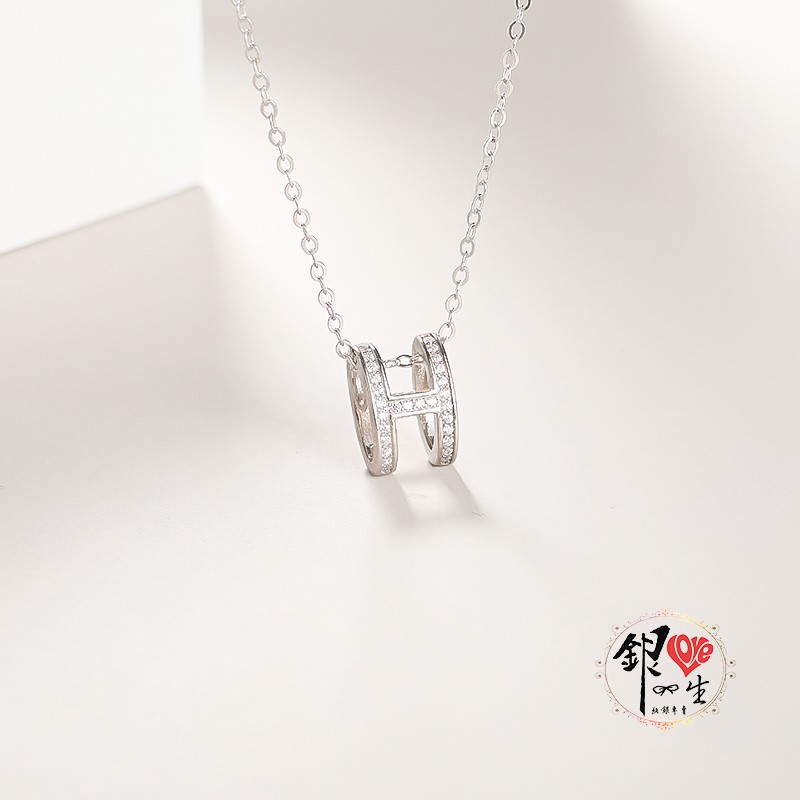 s925純銀項鍊  H造型時尚字母項鍊