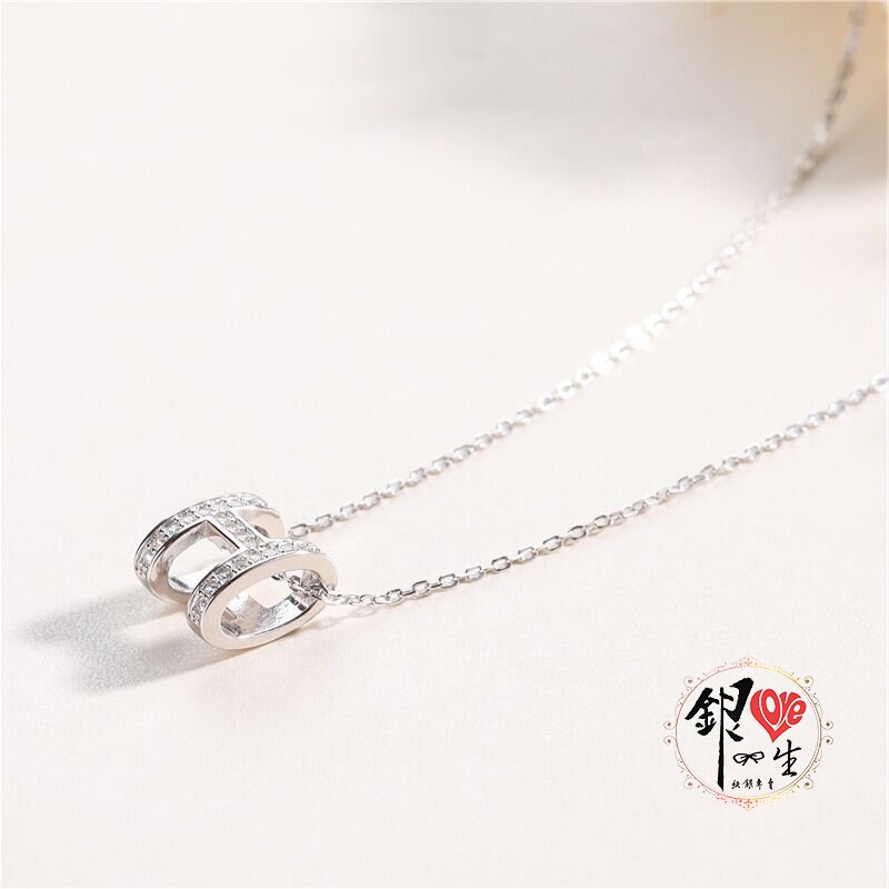 s925純銀項鍊  H造型時尚字母項鍊