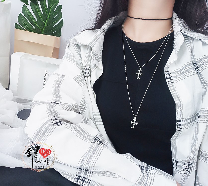 s925純銀項鍊  復古十字架項鍊