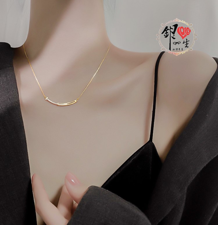 s925純銀項鍊  微笑 鏤空款 項鍊