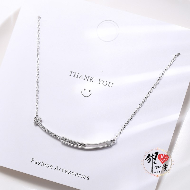 s925純銀項鍊  微笑 鏤空款 項鍊