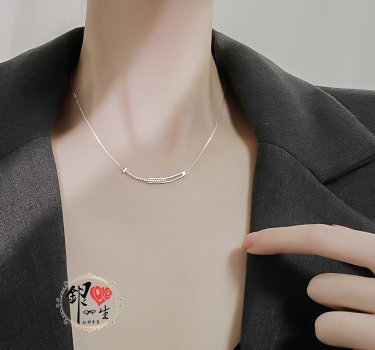 s925純銀項鍊  微笑 鏤空款 項鍊