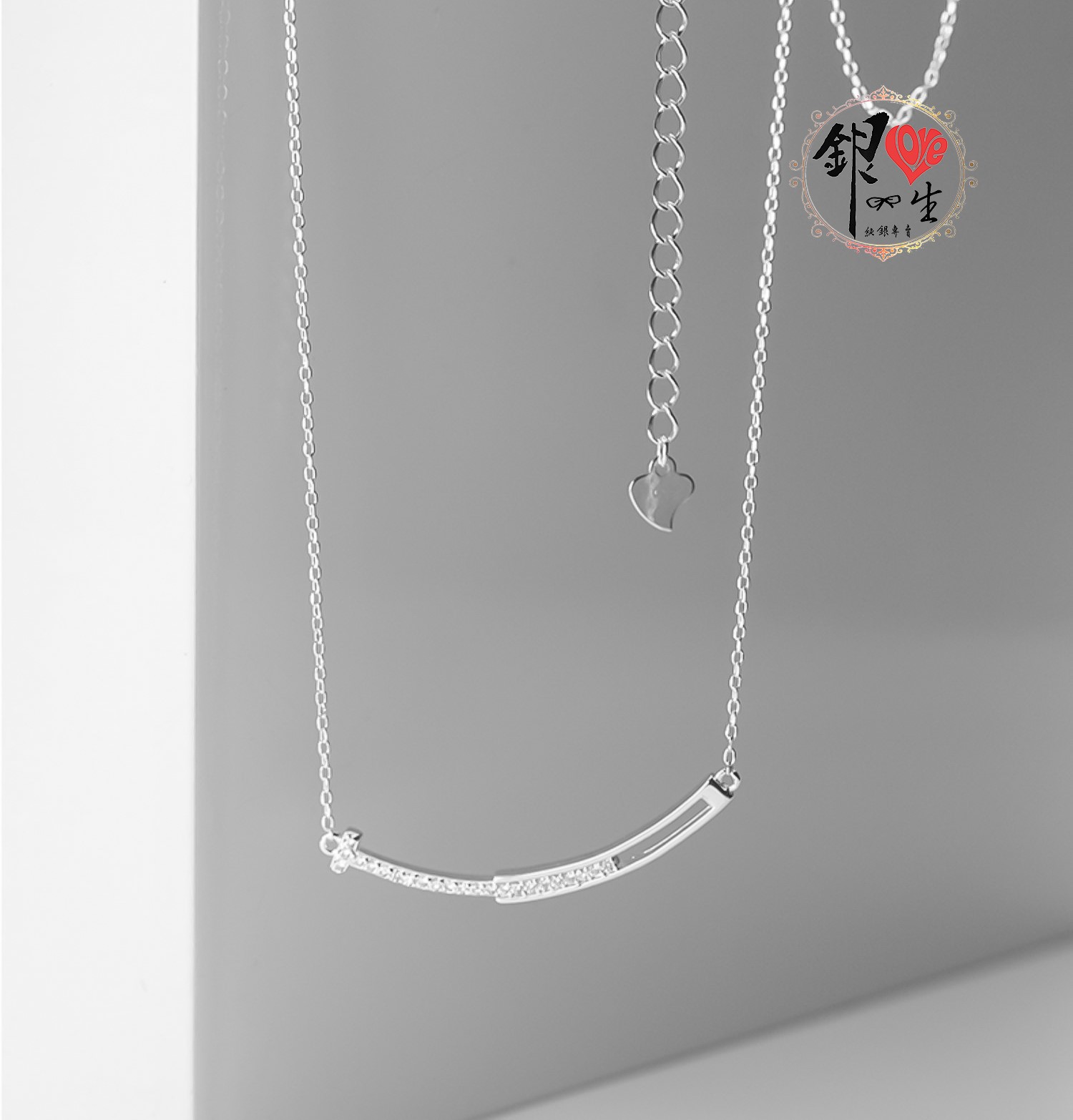 s925純銀項鍊  微笑 鏤空款 項鍊