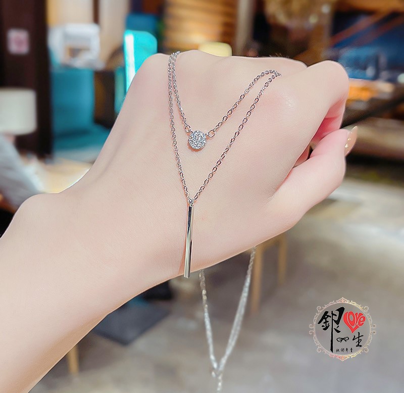 s925純銀  雙層高級感 項鍊