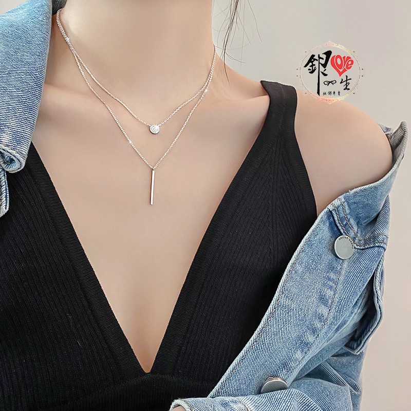 s925純銀  雙層高級感 項鍊