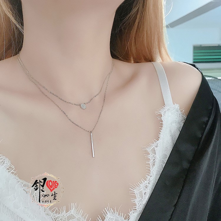 s925純銀  雙層高級感 項鍊