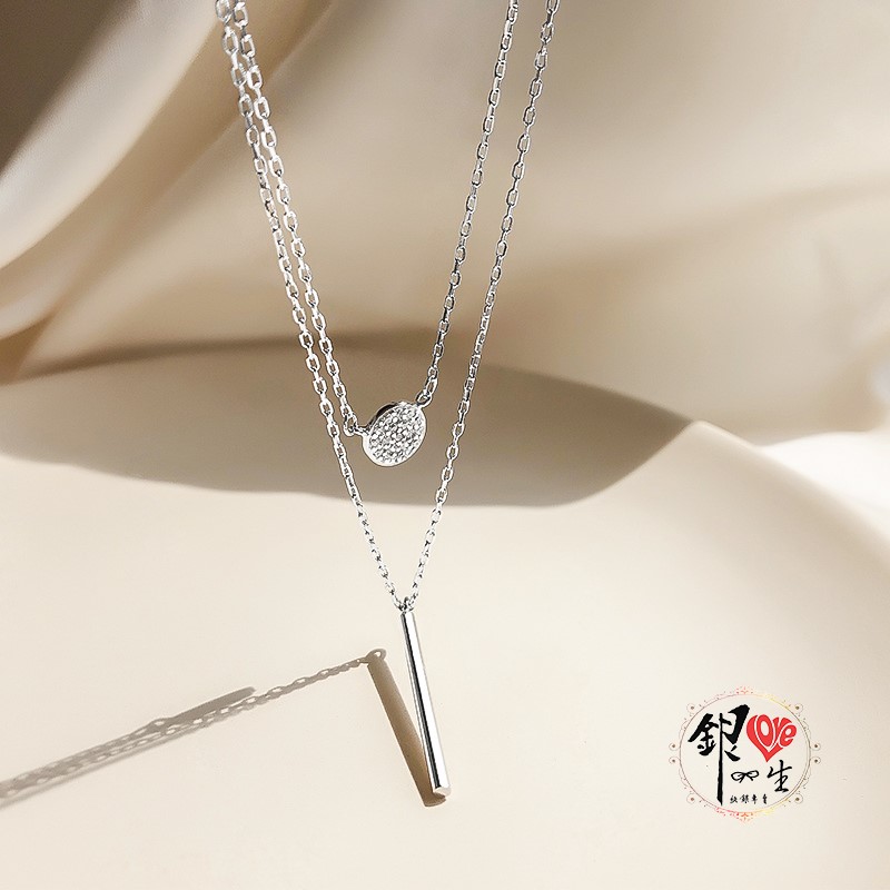 s925純銀  雙層高級感 項鍊