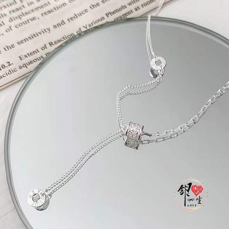 s925純銀  滿鑽 轉運珠 拼接延伸 項鍊