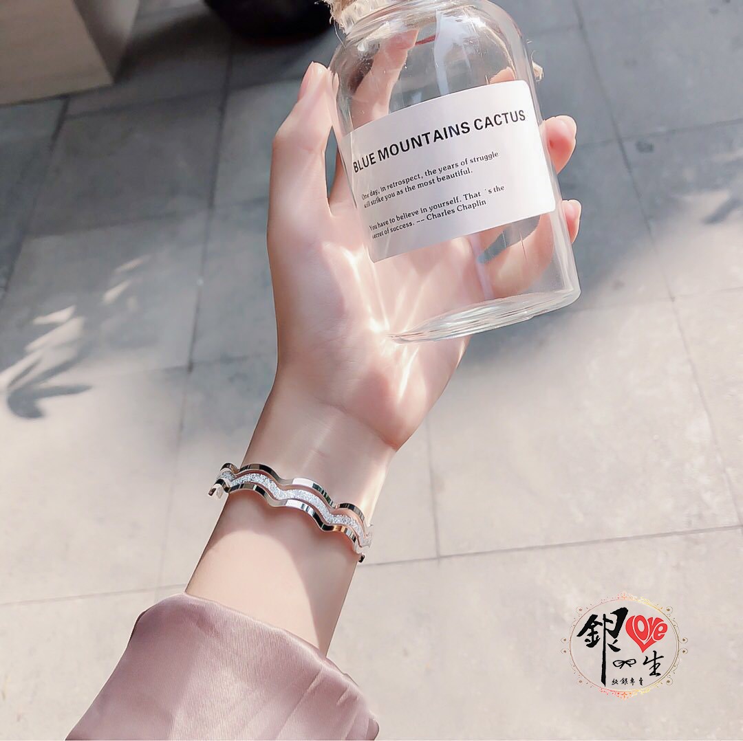 s999純銀 三線波浪 時尚手鐲