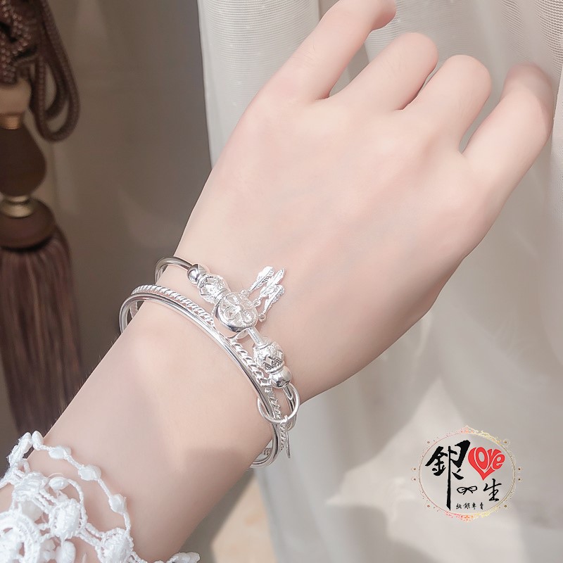 s999純銀 三環波西米亞風 捕夢網手鐲