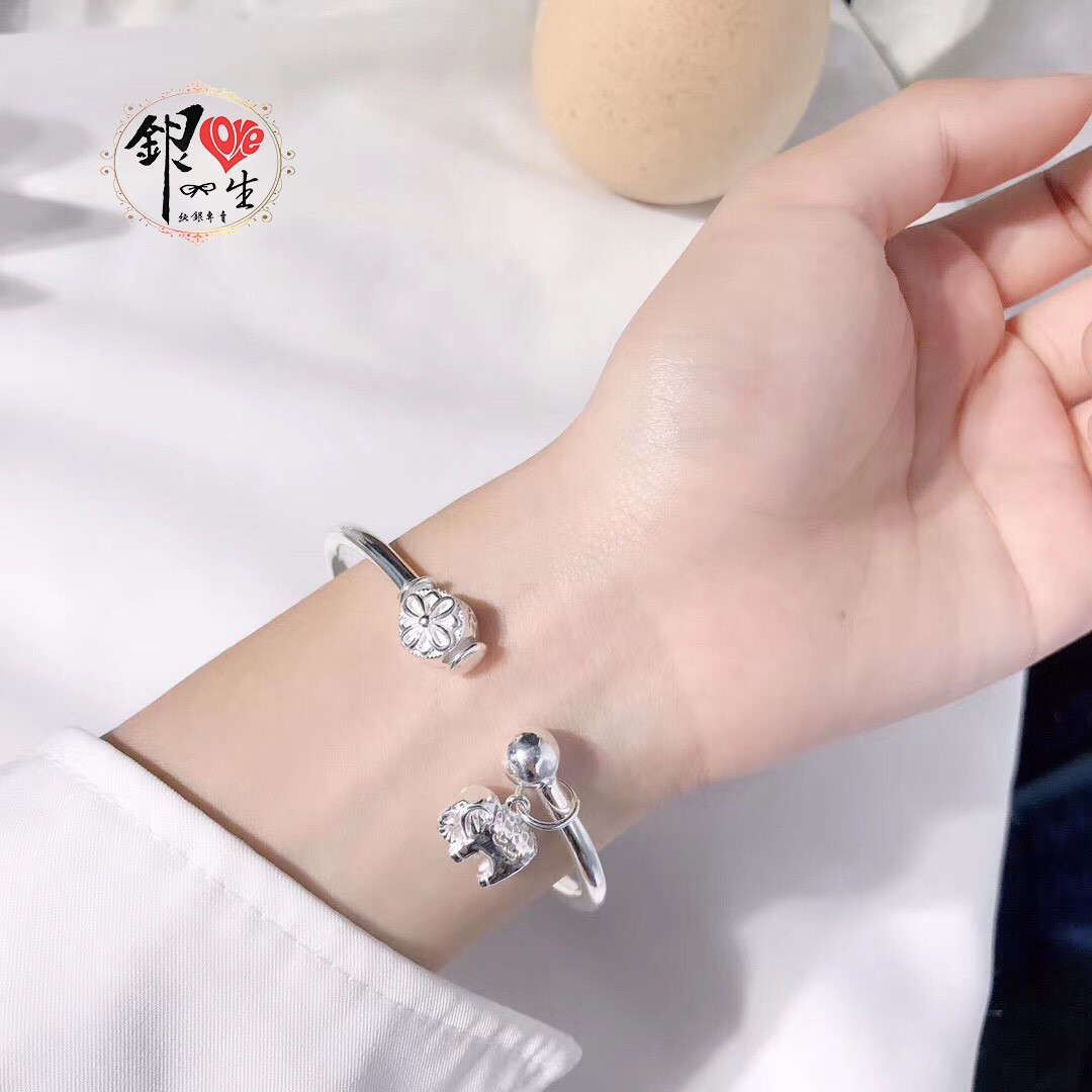 s999純銀 簡約 吉祥象 手鐲