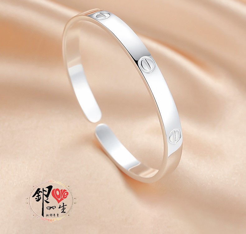 s999純銀 螺絲紋  時尚 手鐲