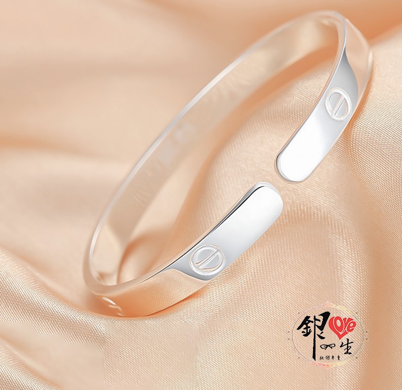 s999純銀 螺絲紋  時尚 手鐲