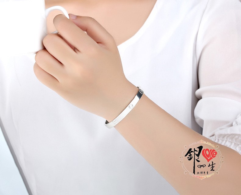 s999純銀 螺絲紋  時尚 手鐲