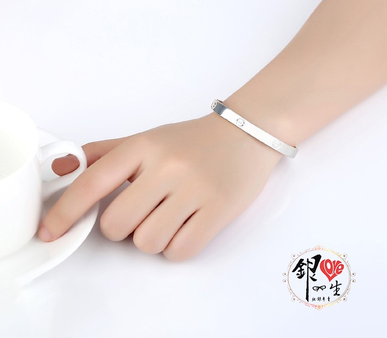 s999純銀 螺絲紋  時尚 手鐲