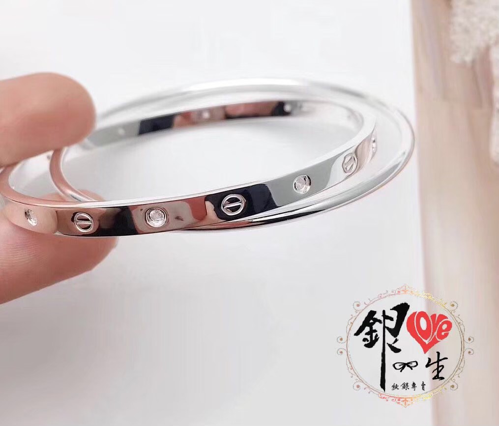 s999純銀 螺絲紋  雙環時尚 手鐲 