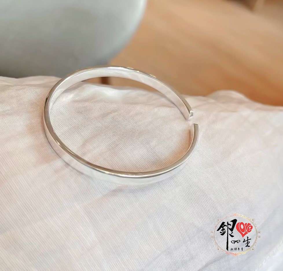 s999純銀 簡約 素面全亮 手鐲 