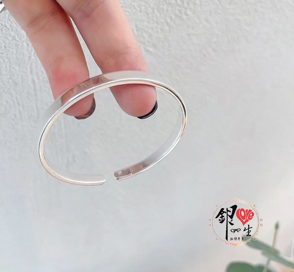 s999純銀 簡約 素面全亮 手鐲 