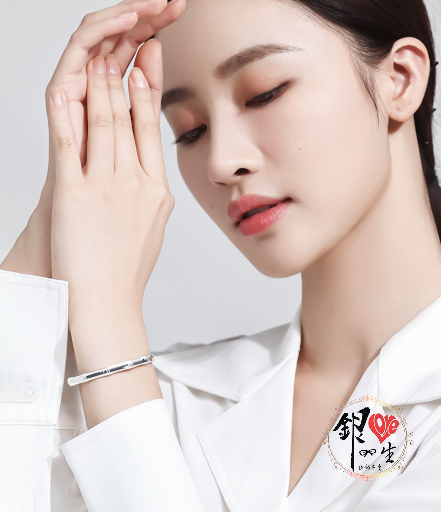 s999純銀 簡約 竹節 手鐲 